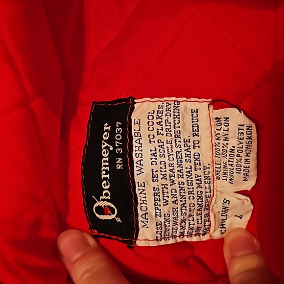 VINTAGE OBERMEYER SIDE ZIPPER SNOWPANTS RED NYLON - Picture 6 of 10